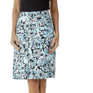 Jones New York Blue Black Flower Print Skirt